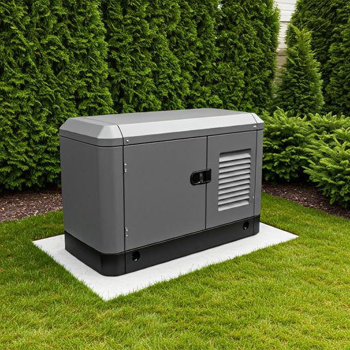 Home standby backup generator beside an Apex residence