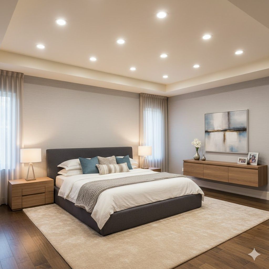 Modern Apex space with recessed ceiling lighting