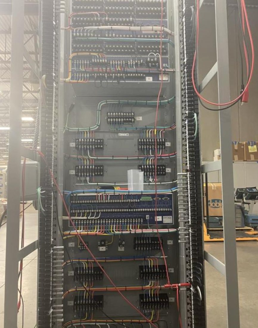 Government and industrial switchgear lineup with control wiring